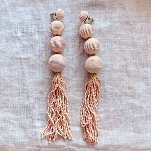 Rachel Parcell beaded soft pink beige earrings